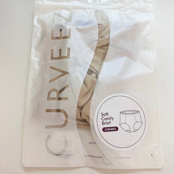 Curveez Womens Soft Comfy Brief Size S CUR4002 Smoothing Sculpt Nude - Picture 6 of 9
